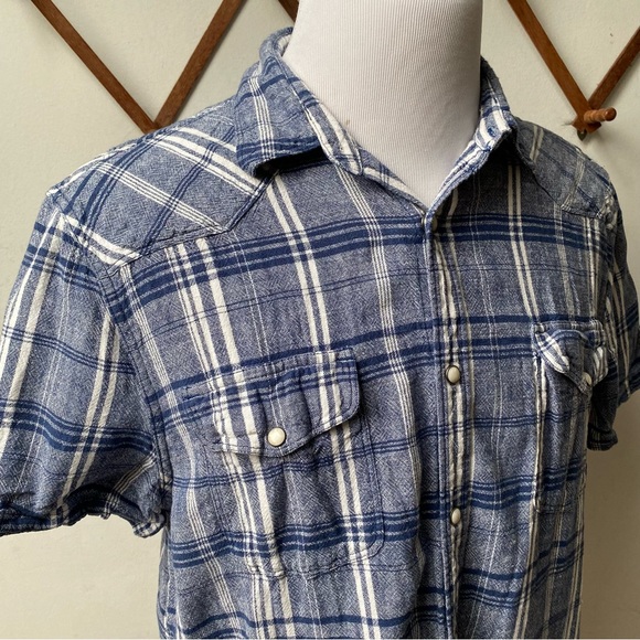 Lucky Brand Linen Pearl Snap Western Shirt - Picture 3 of 13